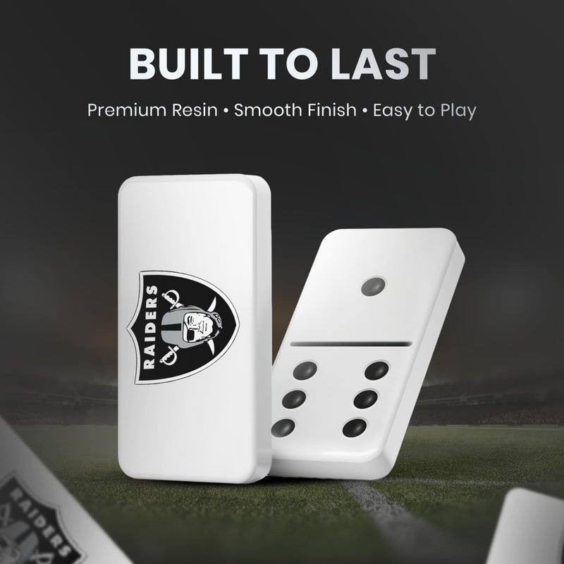 MasterPieces Game Day - NFL Las Vegas Raiders - 28 Piece Team Logo Double Six Domino Set - Image 4